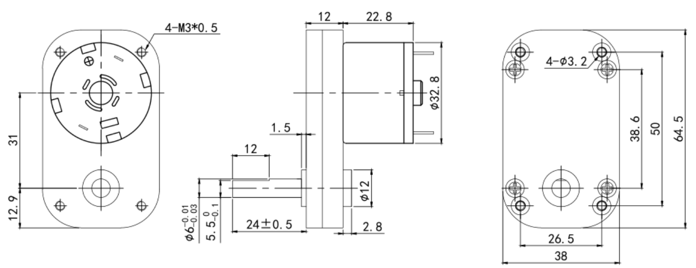 geared motor Dimensions(MM)1